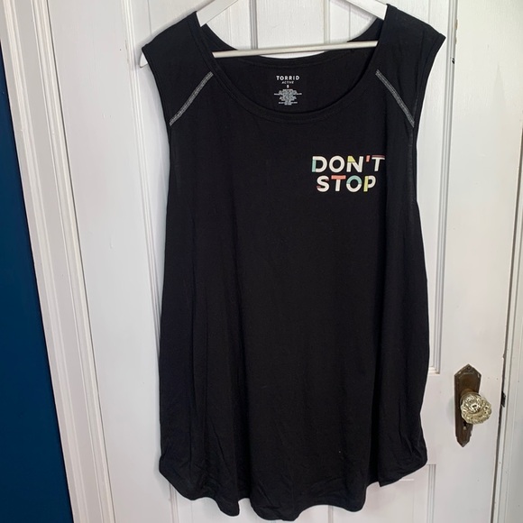Torrid Don't Stop Black Wicking Active Tank New with Tag W-655 Plus Size 5X - Picture 4 of 12